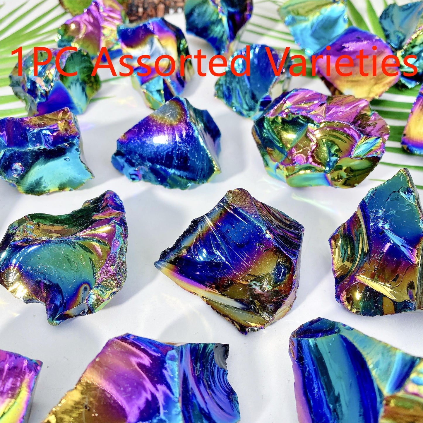 1pc High Quality Aura Obsidian Raw Stone Crystal Natural Crystal Raw Stone, Gemstone Jewelry, Glitter, Birthday Gift, Women Gift, Girlfriend Gift, Scene Decoration, Desktop Decoration, Crystal Ornaments