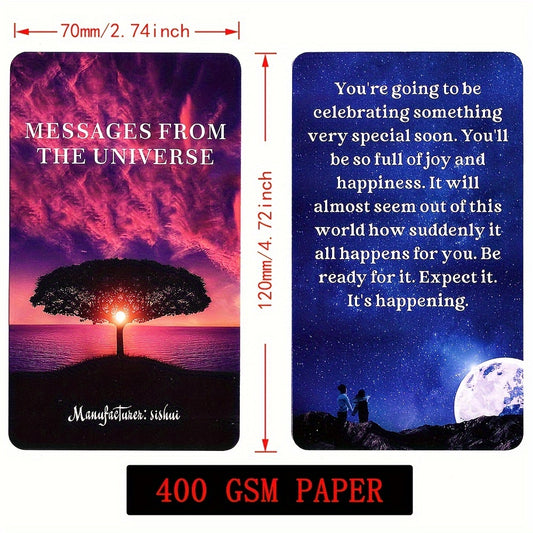 54-Card Universe Messages Oracle Cards Deck with Keywords – Inspiring Tarot for Beginners, Divination & Spiritual Guidance, 2.75x4.72 Inch, Durable Paper, Perfect for Family Gatherings & Friend Gatherings, Family Game Night