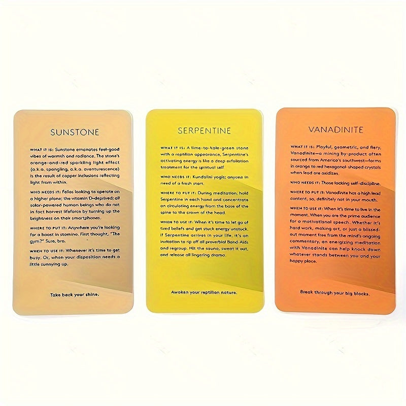 1 Set Crystals The Stone Tarot Deck, Family Party Entertainment Game Cards