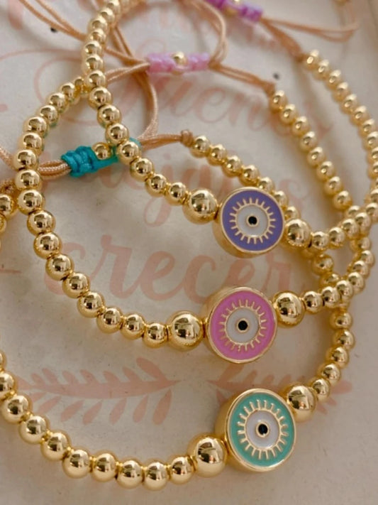 KKBEAD Fashion Evil Eye Bracelet Jewelry for Women 18 K Gold Plated Waterproof Pulseras