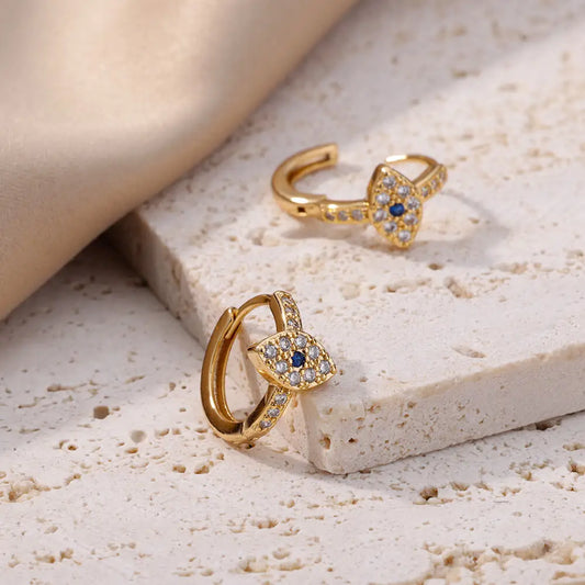 Lucky Evil Eye Hoop Earrings for Women Stainless Steel Earrings 2024 Trend Couple Aesthetic Ear Jewelry Freeshipping Item aretes