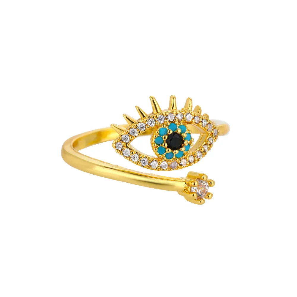 Silver Plated Evil Eye Rings for Women Stainless Steel Turkish Lucky Demon Eye Couple Ring Vintage emo Jewelry anillos mujer