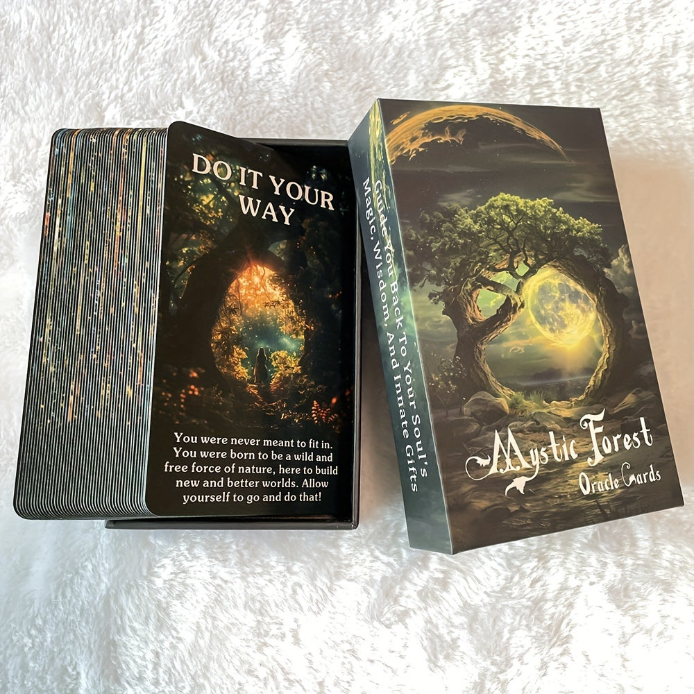 Enchanted Forest Oracle Cards - 56-Card Deck for Beginners, Premium Quality Tarot Cards with Vibrant Artwork & Durable Construction