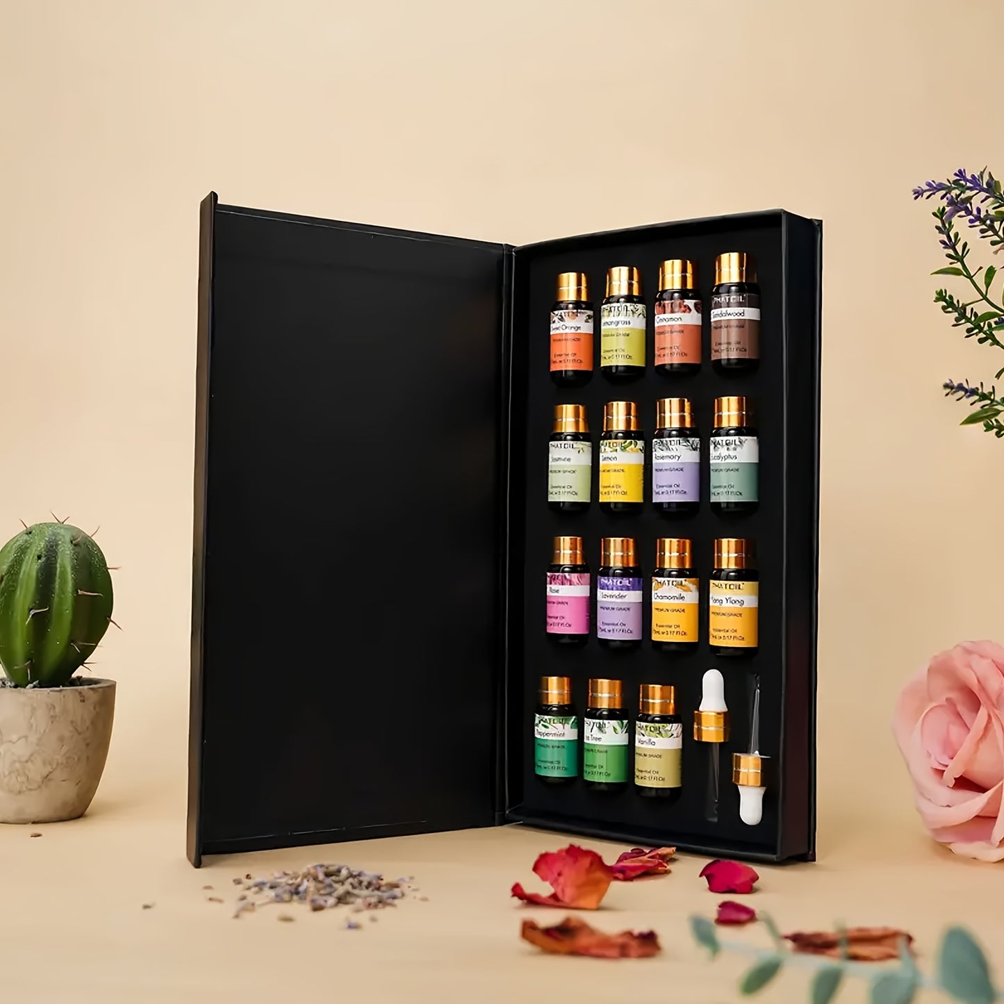 PHATOIL Essential Oils Gift Set 15pcs 5ml/0.17fl.oz -Essential Oil Kit for Diffuser, Humidifier, Candle Making -Best Easter Gifts, Mother's Day Gifts, Thanksgiving Gifts, Christmas Gifts, Valentine's Day Gifts -for Lover, Fam
