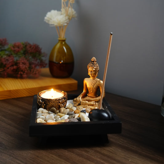 Set, Buddha Candle Holder, Incense Holder, Incense Burner, Craft Ornament For Spa, Yoga, Meditation, Home Decor, Room Décor