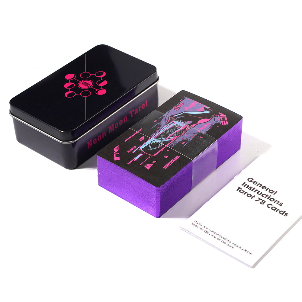 Neon Moon Tarot Deck In A Tin Metal Box Box Tarot Cards For Fate Divination Board Game Tarot And A Variety Of Tarot Options