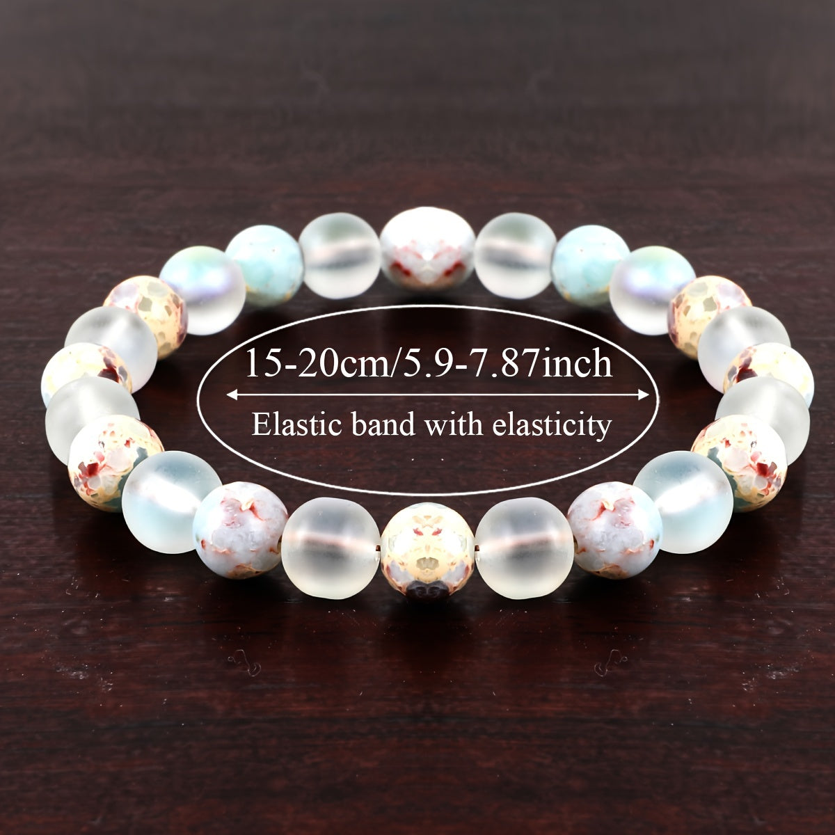 Genuine Aura Quartz And Natural Sea Sediment Bead Stackable Bracelet, Unisex, Couple, Men And Women Accessory - Perfect Valentine'S Day Jewelry Gift For Loved Ones, Friends And Family