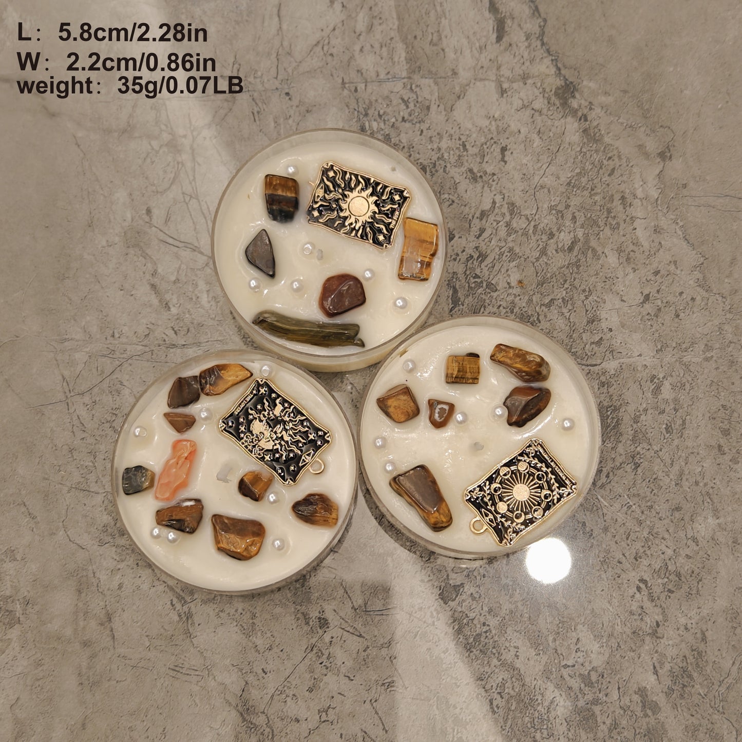 Tarot-Inspired Aromatherapy Candle with Natural Tiger Eye Stone - Perfect for Divination, Holiday Decor & Home Tabletop Display