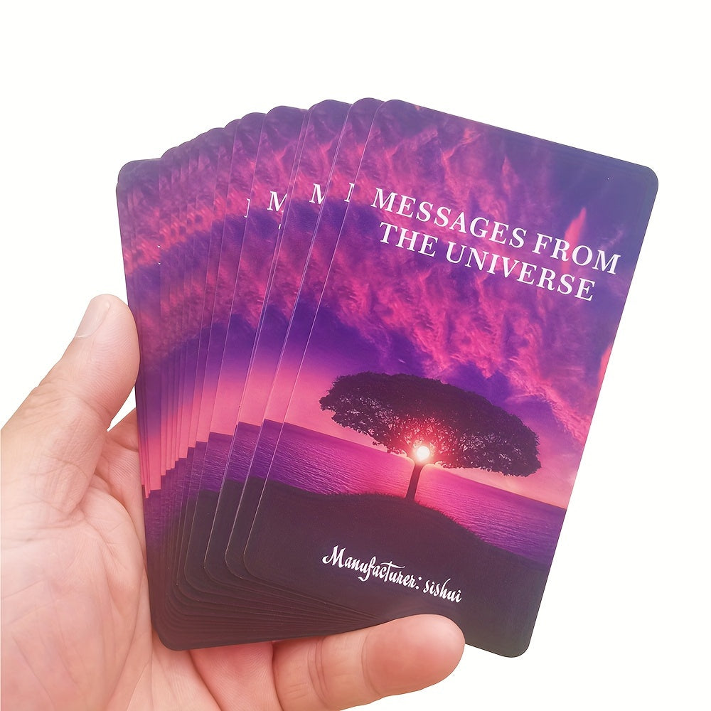 54-Card Universe Messages Oracle Cards Deck with Keywords – Inspiring Tarot for Beginners, Divination & Spiritual Guidance, 2.75x4.72 Inch, Durable Paper, Perfect for Family Gatherings & Friend Gatherings, Family Game Night