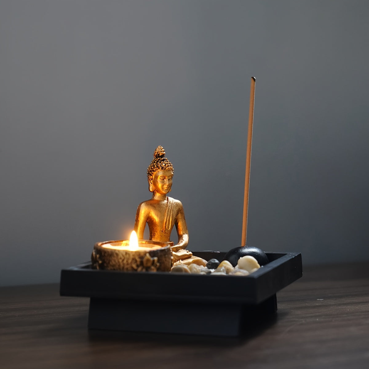 Set, Buddha Candle Holder, Incense Holder, Incense Burner, Craft Ornament For Spa, Yoga, Meditation, Home Decor, Room Décor