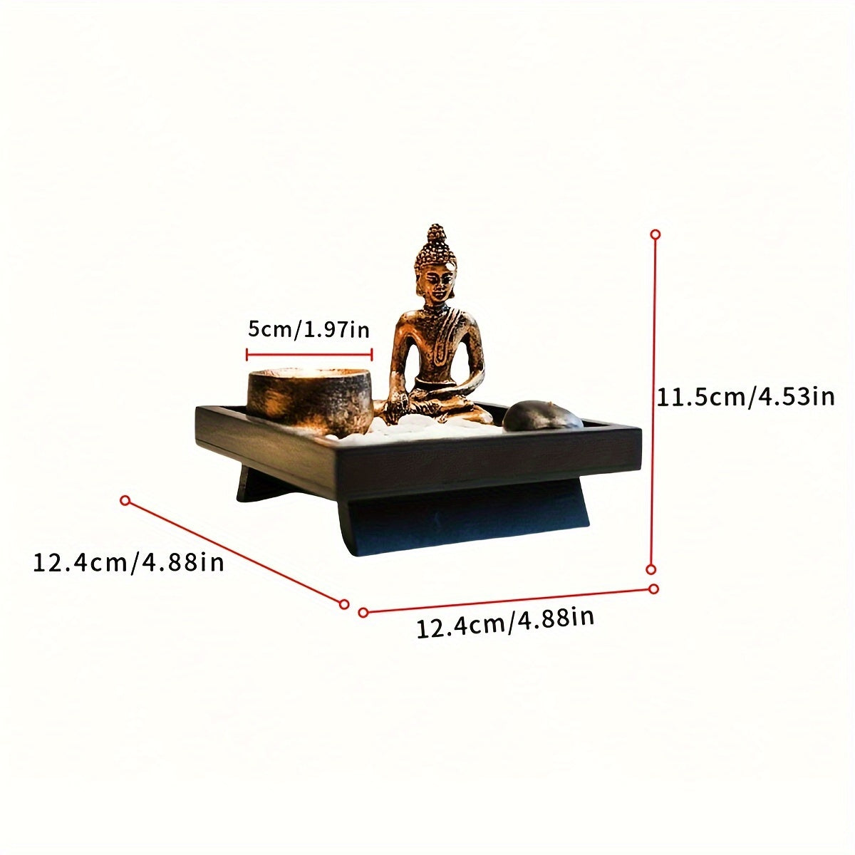 Set, Buddha Candle Holder, Incense Holder, Incense Burner, Craft Ornament For Spa, Yoga, Meditation, Home Decor, Room Décor