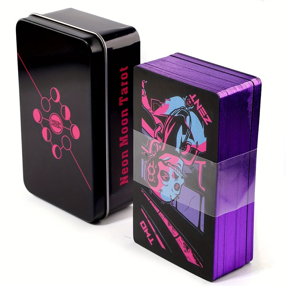 Neon Moon Tarot Deck In A Tin Metal Box Box Tarot Cards For Fate Divination Board Game Tarot And A Variety Of Tarot Options