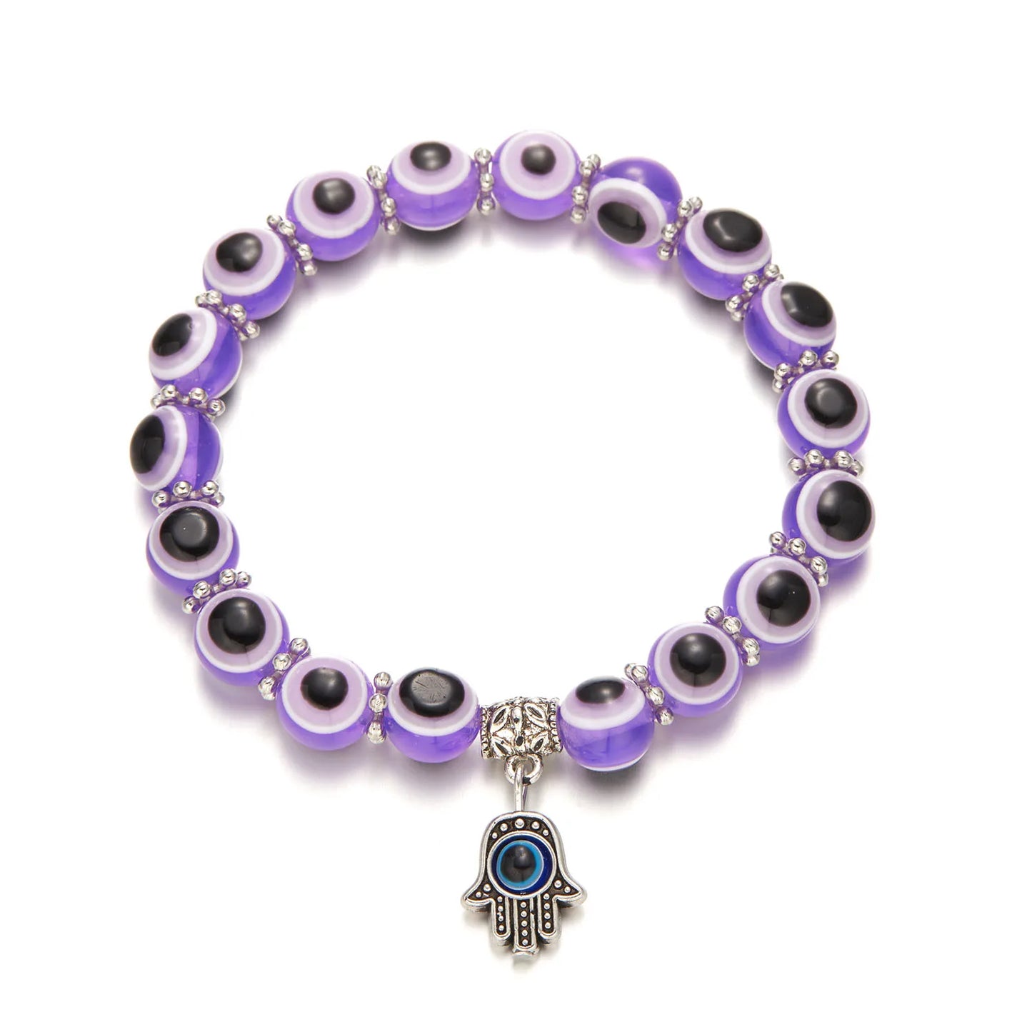Turkish Lucky Evil Eye Bracelets for Women Men Handmade Blue Eye Palm Bracelet Bring You Luck Peaceful Charm Bracelet Jewelry