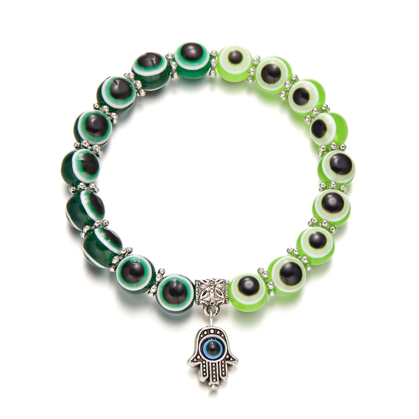 Turkish Lucky Evil Eye Bracelets for Women Men Handmade Blue Eye Palm Bracelet Bring You Luck Peaceful Charm Bracelet Jewelry
