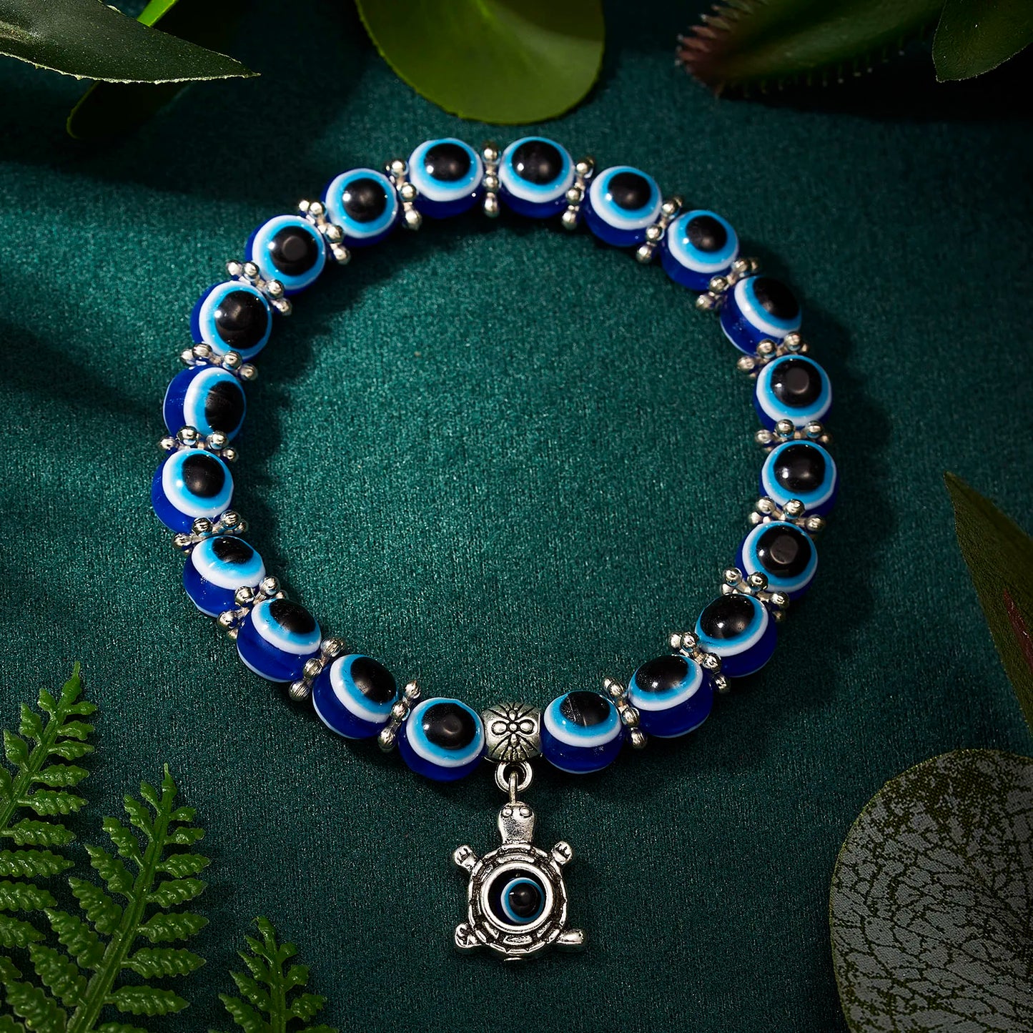 Turkish Lucky Evil Eye Bracelets for Women Men Handmade Blue Eye Palm Bracelet Bring You Luck Peaceful Charm Bracelet Jewelry