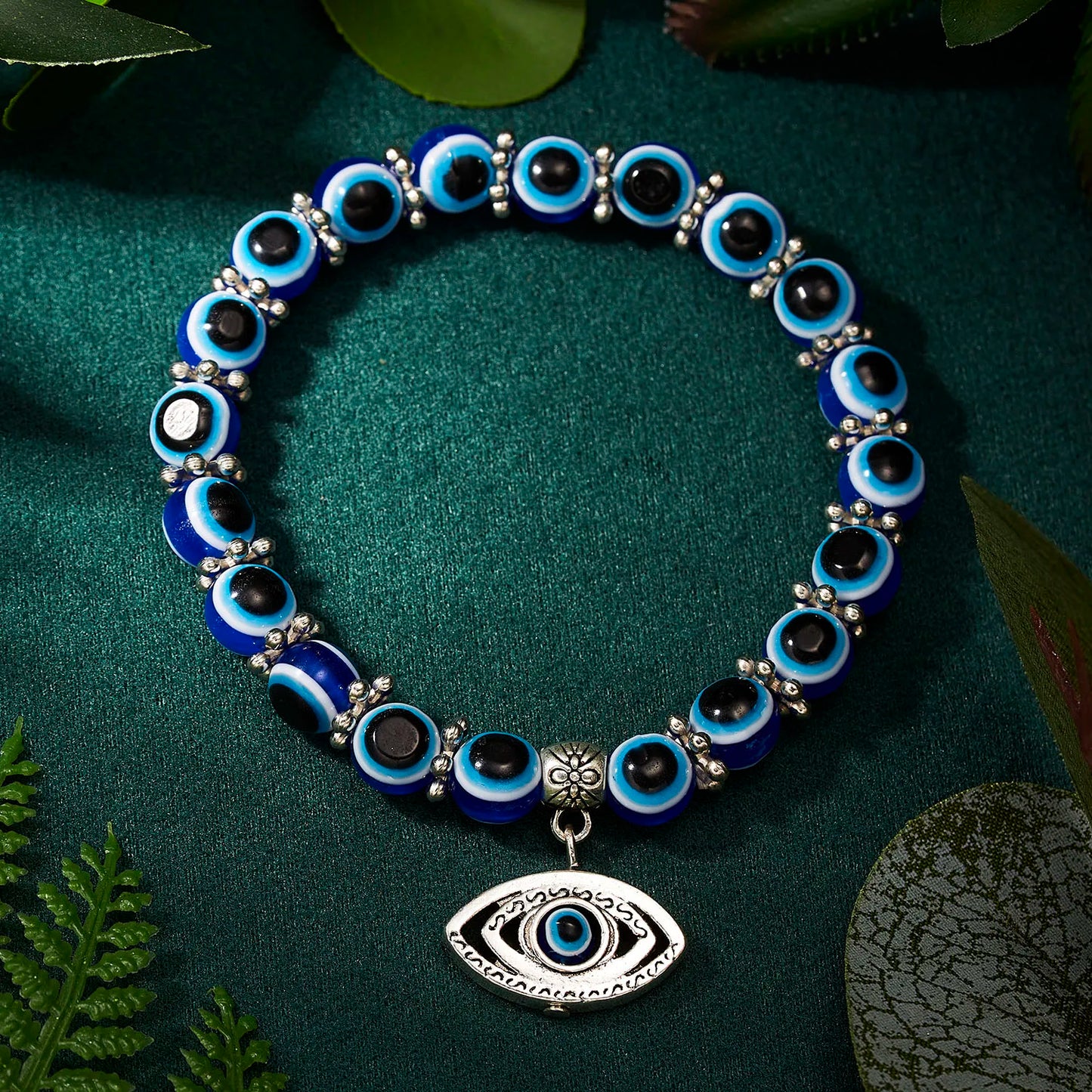 Turkish Lucky Evil Eye Bracelets for Women Men Handmade Blue Eye Palm Bracelet Bring You Luck Peaceful Charm Bracelet Jewelry