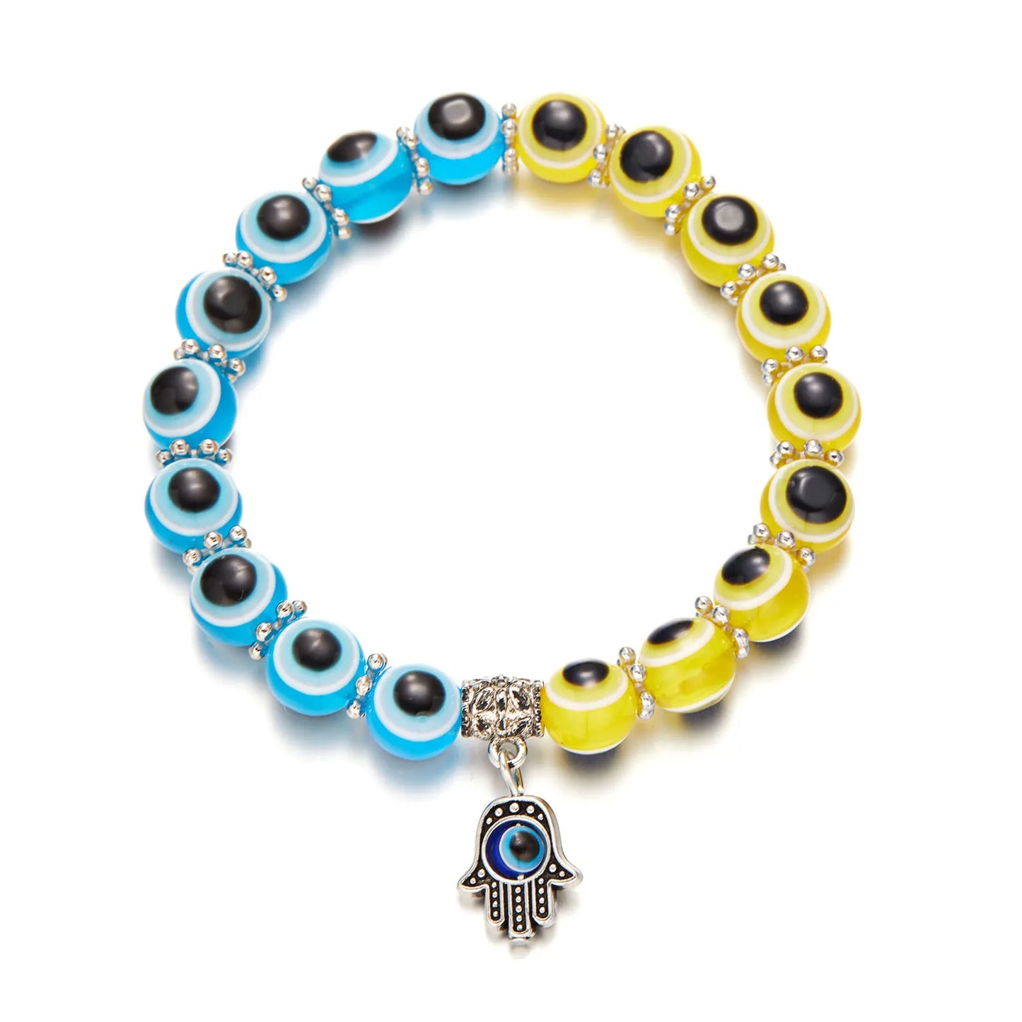 Turkish Lucky Evil Eye Bracelets for Women Men Handmade Blue Eye Palm Bracelet Bring You Luck Peaceful Charm Bracelet Jewelry
