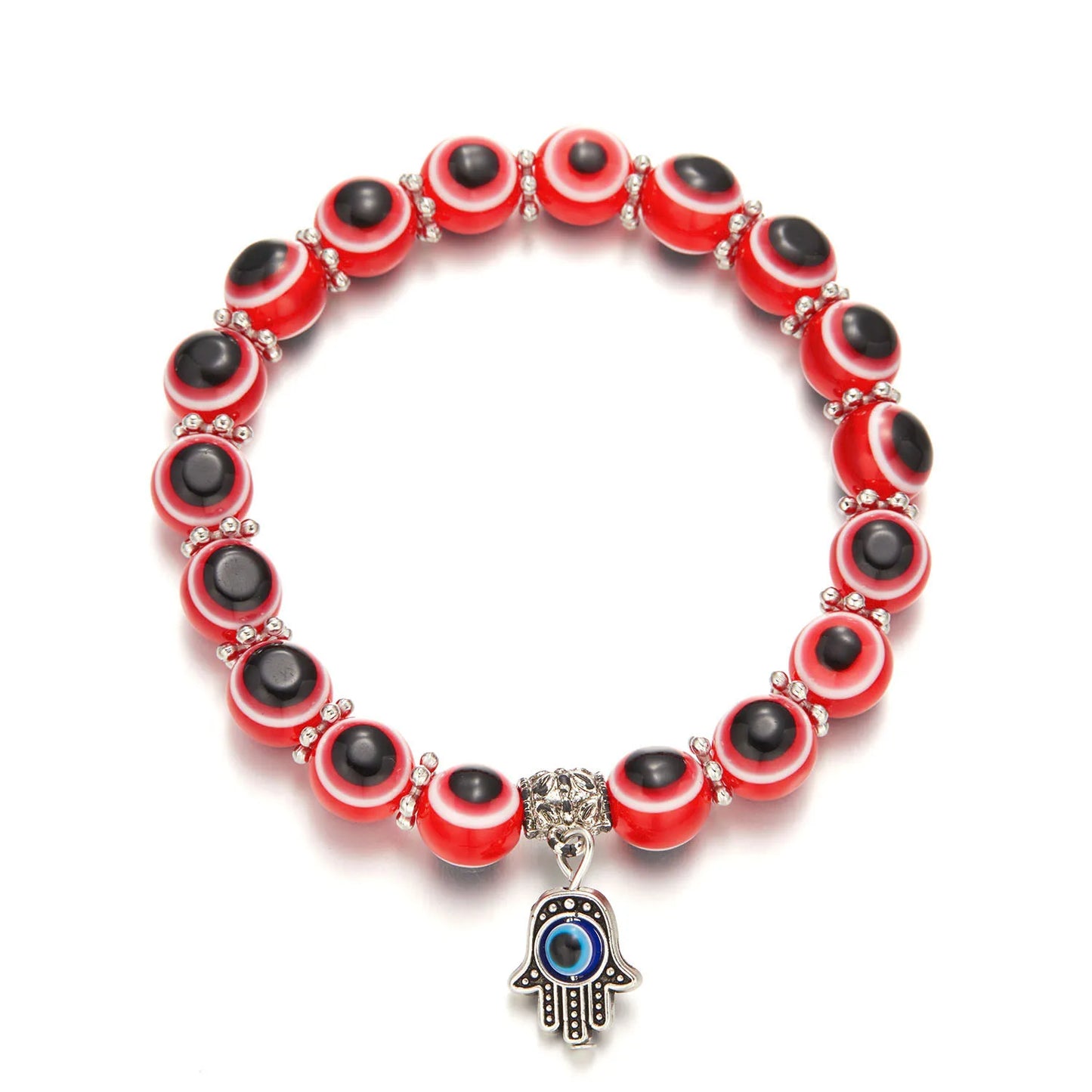 Turkish Lucky Evil Eye Bracelets for Women Men Handmade Blue Eye Palm Bracelet Bring You Luck Peaceful Charm Bracelet Jewelry