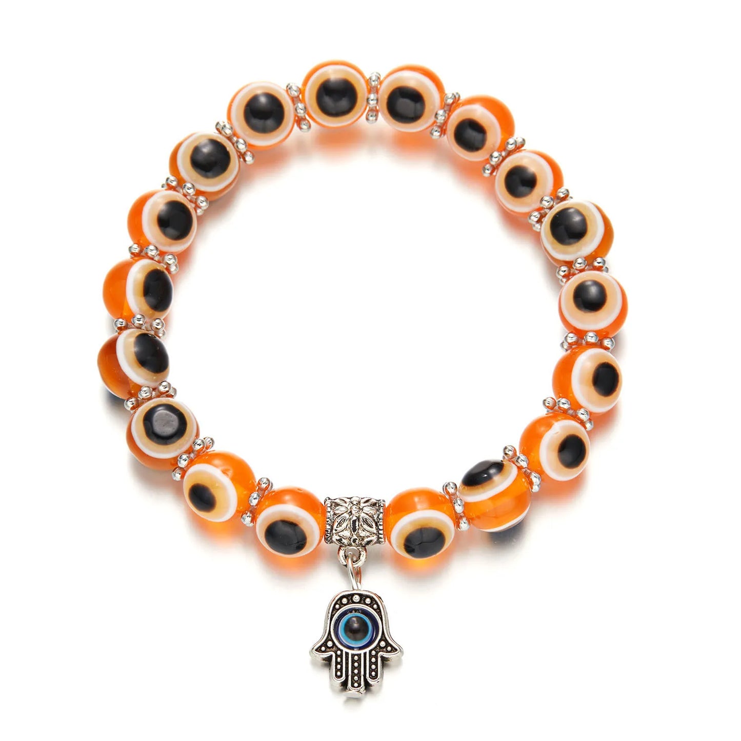 Turkish Lucky Evil Eye Bracelets for Women Men Handmade Blue Eye Palm Bracelet Bring You Luck Peaceful Charm Bracelet Jewelry
