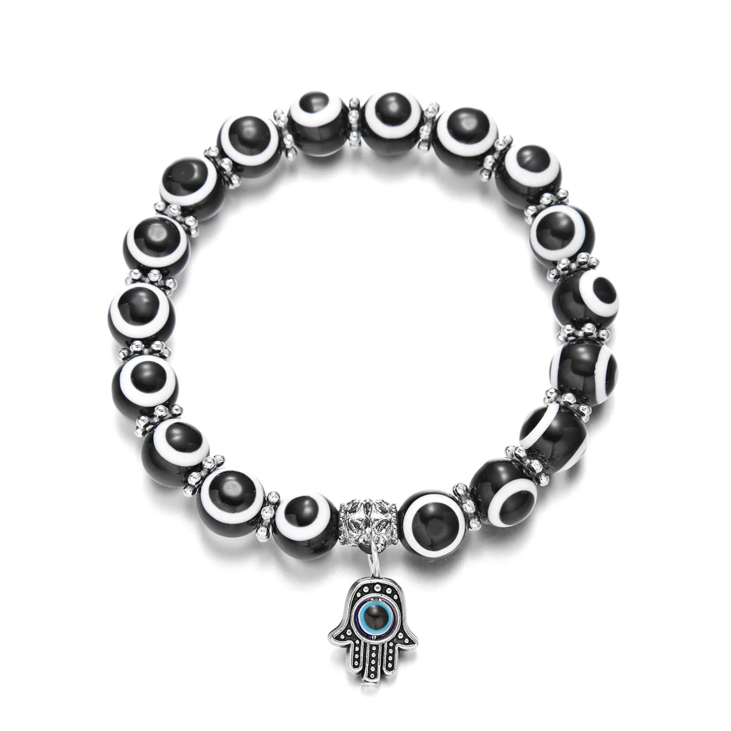 Turkish Lucky Evil Eye Bracelets for Women Men Handmade Blue Eye Palm Bracelet Bring You Luck Peaceful Charm Bracelet Jewelry
