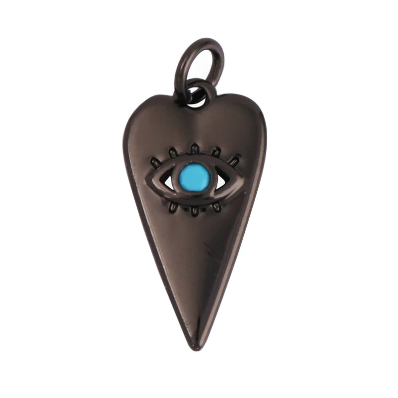 Evil Eye Charm Pendant,18K Real Gold Plated Cubic Zirconia CZ Paved Religours,Jewelry Necklace Bracelet Accessories Supplies K09