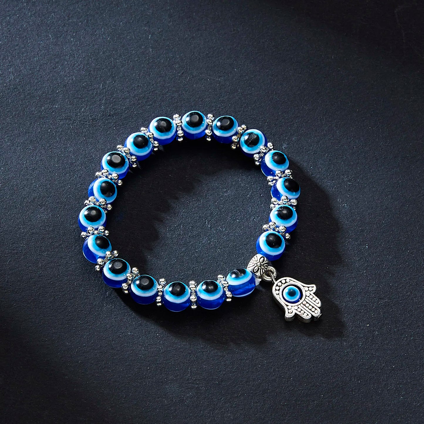 Turkish Lucky Evil Eye Bracelets for Women Men Handmade Blue Eye Palm Bracelet Bring You Luck Peaceful Charm Bracelet Jewelry