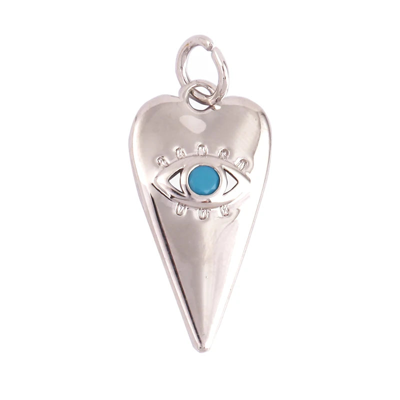 Evil Eye Charm Pendant,18K Real Gold Plated Cubic Zirconia CZ Paved Religours,Jewelry Necklace Bracelet Accessories Supplies K09