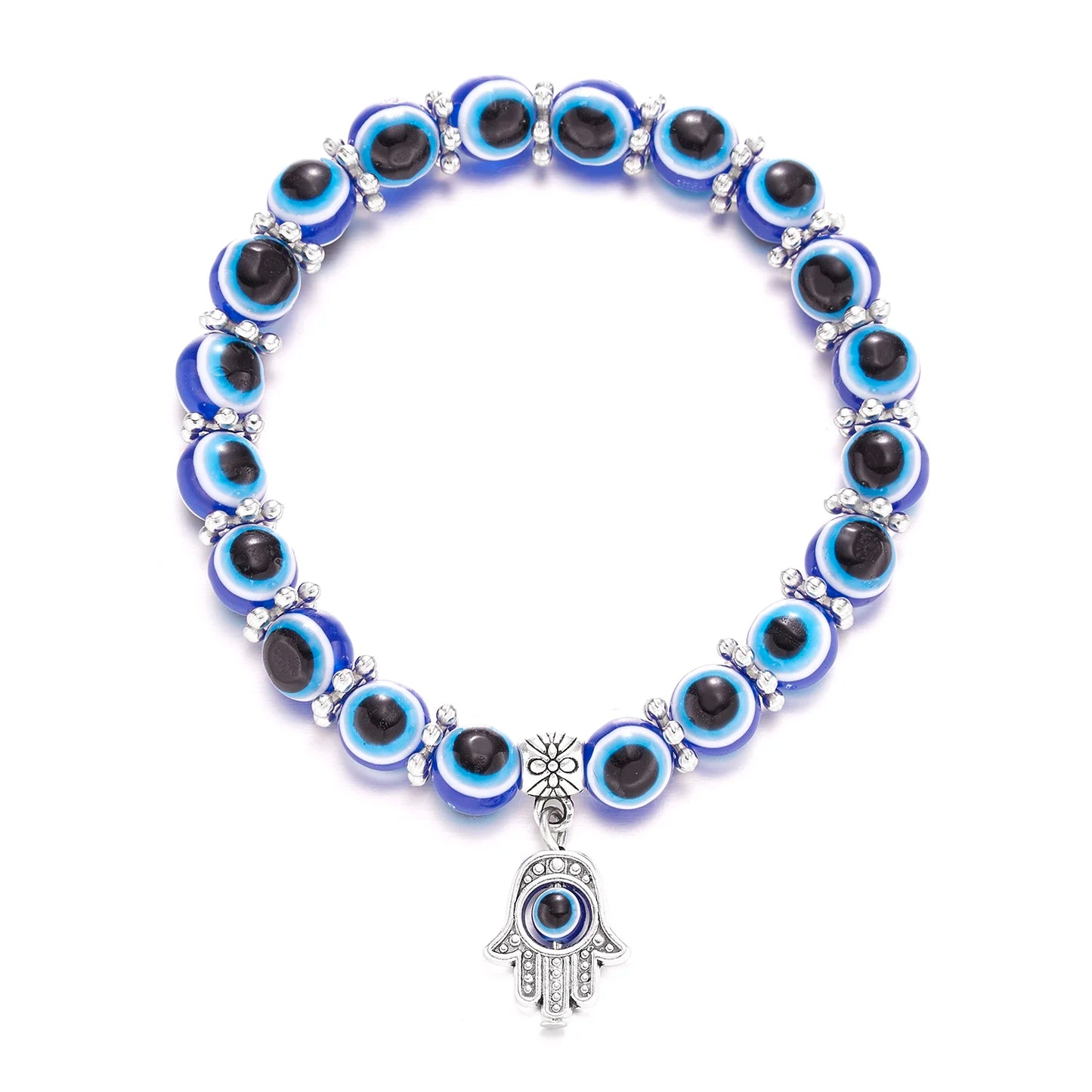 Turkish Lucky Evil Eye Bracelets for Women Men Handmade Blue Eye Palm Bracelet Bring You Luck Peaceful Charm Bracelet Jewelry