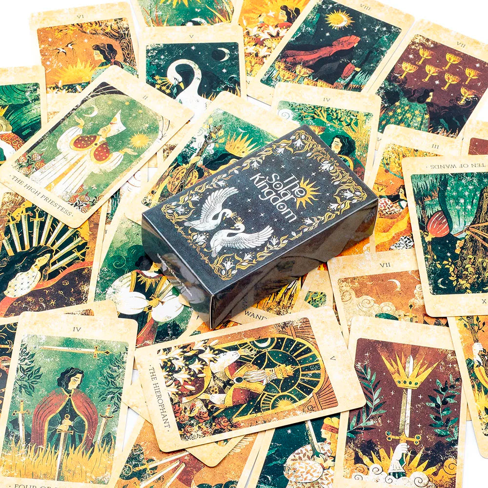 The Solar Kingdom Tarot Deck 78 Card Oracle Set for Cosmic Insight and Divination English Versions Edition Board Playing Game