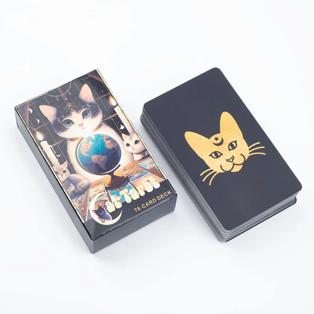 Cat Tarot 78 Card Deck English Version Board Game Christmas Gift  Divination Tools for Fun Fortune Telling 10.3x6.1cm