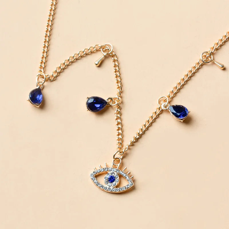 Zircon Evil Eye Necklace for Women Gold Color Choker Chain Turkish Blue Eyes Pendant Necklace Lucky Jewelry Gift collier femme