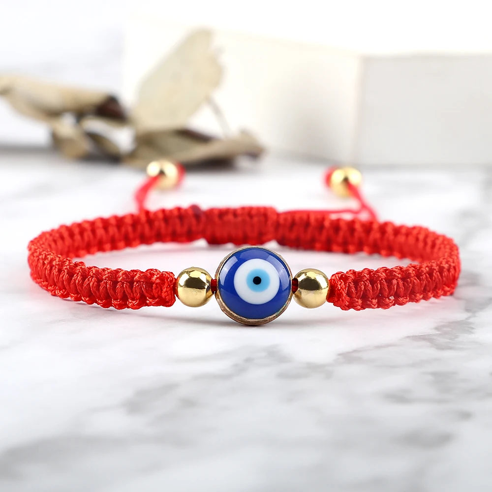 Charm Turkish Style Blue Evil Eye Bracelets & Bangle For Women Men Handmade Woven Lucky Red Rope Bracelet Friendship Jewelry