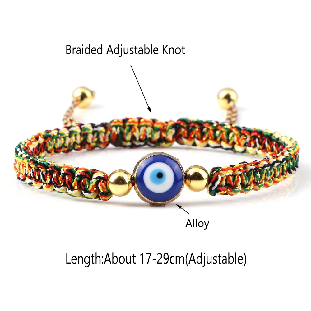 Charm Turkish Style Blue Evil Eye Bracelets & Bangle For Women Men Handmade Woven Lucky Red Rope Bracelet Friendship Jewelry