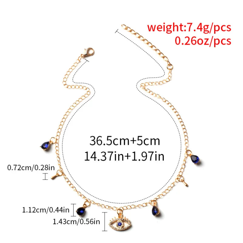 Zircon Evil Eye Necklace for Women Gold Color Choker Chain Turkish Blue Eyes Pendant Necklace Lucky Jewelry Gift collier femme