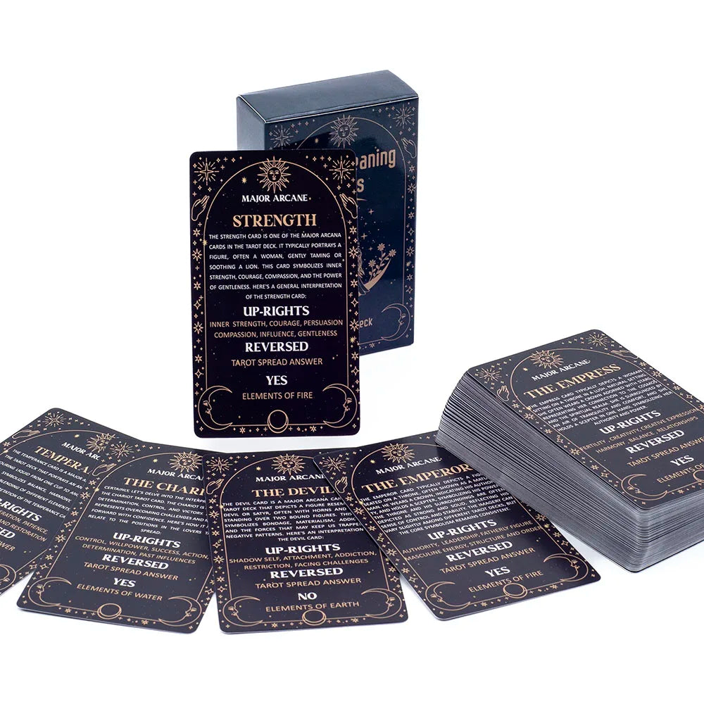 Meaning Tarot Cards 78 Cards Deck English Visions Divination Edition Board Game for Beginners Pocket Size Tarot Learning Deck