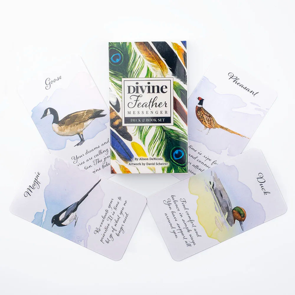 Divine Feather Messenger Tarot Oracle Cards 44 Birds Symbolism & Energies 10.3x6CM Divination Fate Reading and Board Game