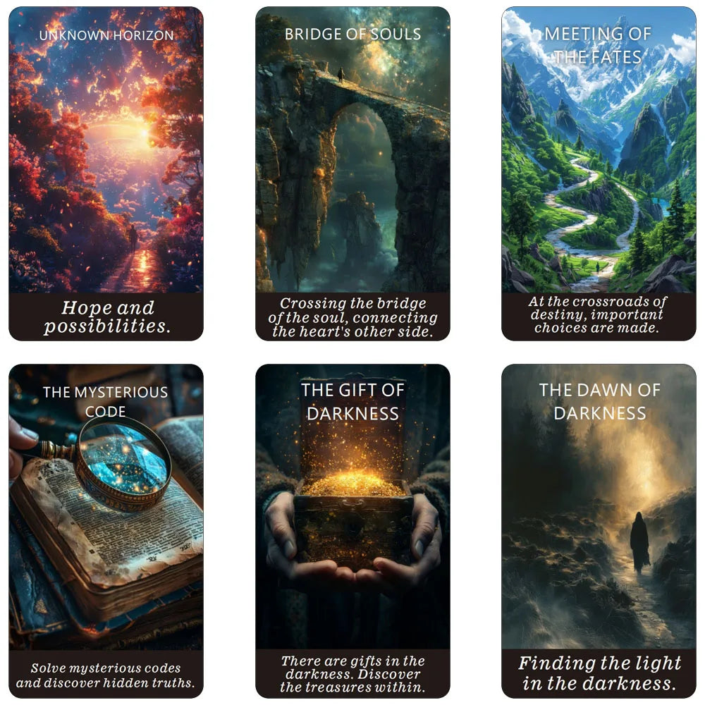 Tarot Cards, Unknown Situation Oracle Cards,Divination Cards for Beginners with PDF Guidebook, 12x7cm Cards, 55-Cards