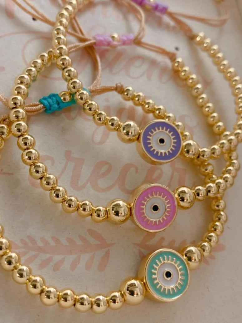 KKBEAD Fashion Evil Eye Bracelet Jewelry for Women 18 K Gold Plated Waterproof Pulseras