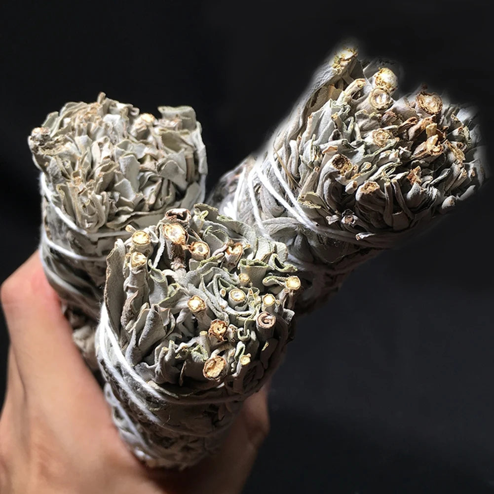 Palo Santo Natural White Sage Grass Bundle Smudge Sticks Pure Leaf Smoky Indoor Purification Grass Incense Home Office Cleansing