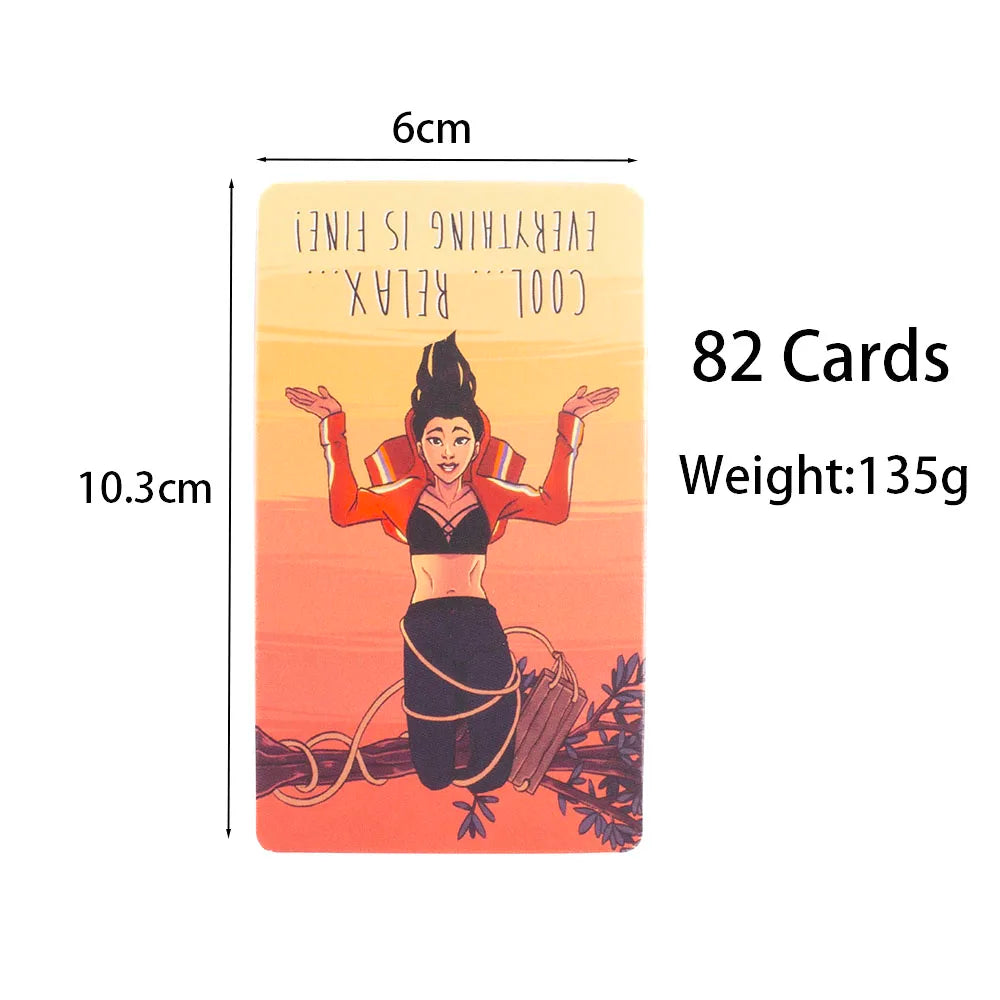82 Cards I DON'T CARE Oracle Deck 10.3*6CM Fortune Telling Divination Tarot Cart With PDF GuideBook