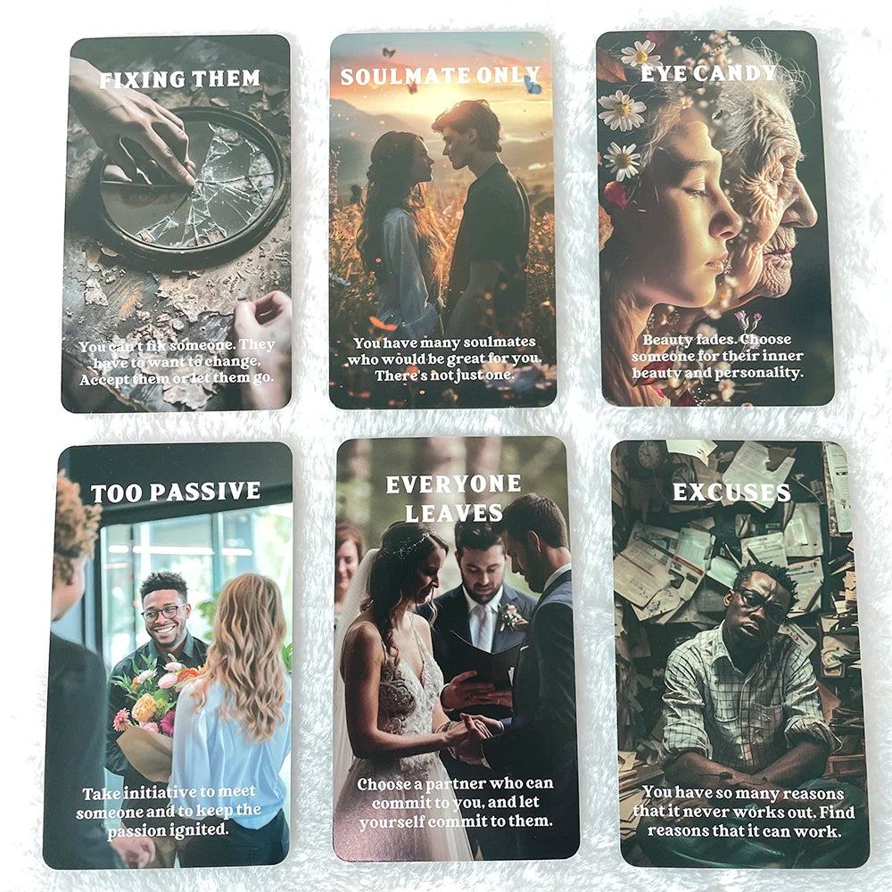 Singles and Relationship Oracle Cards, True Love Tarot Deck, Fortune Telling Toys, Clarity Cards, 12x7cm, 80-Cards