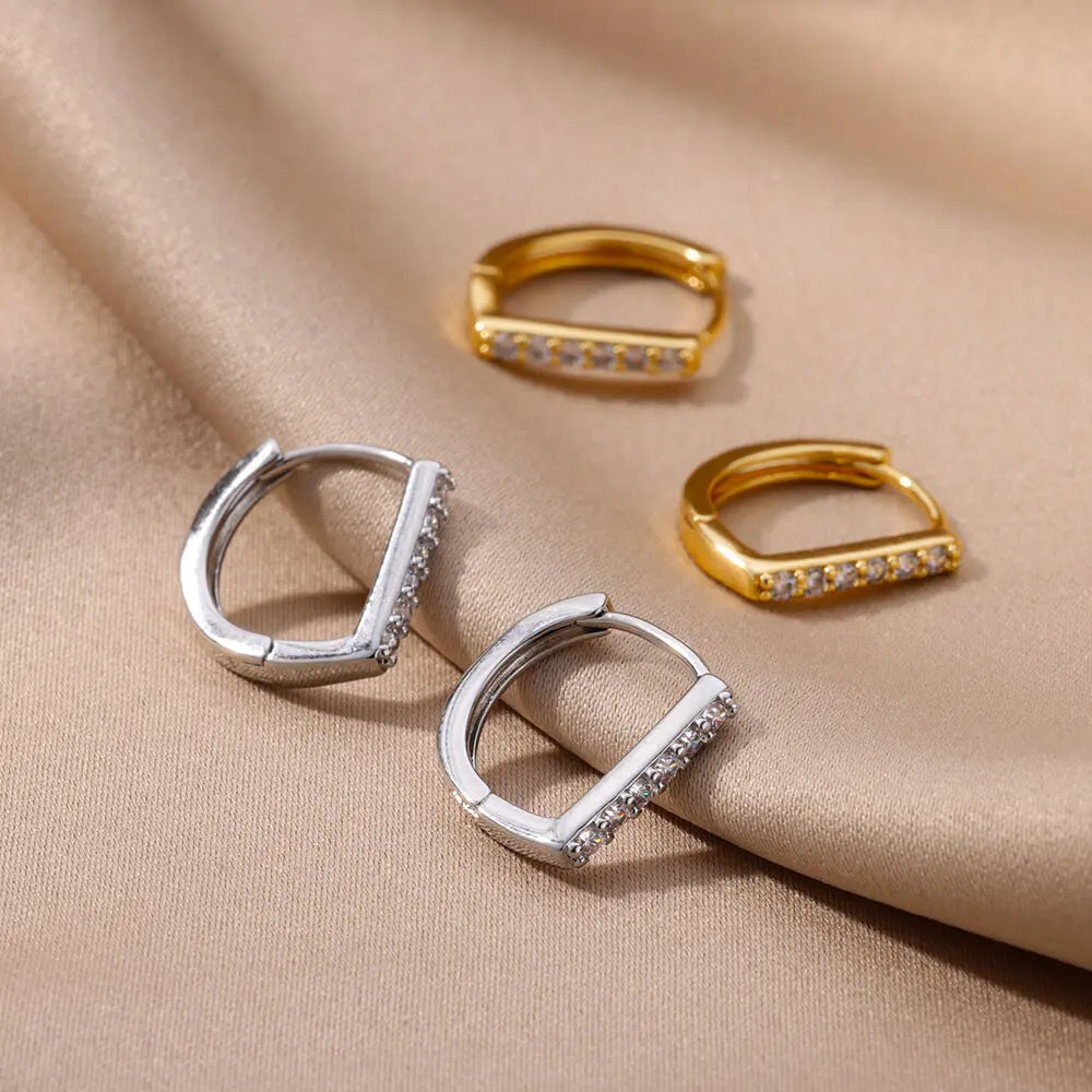 Lucky Evil Eye Hoop Earrings for Women Stainless Steel Earrings 2024 Trend Couple Aesthetic Ear Jewelry Freeshipping Item aretes