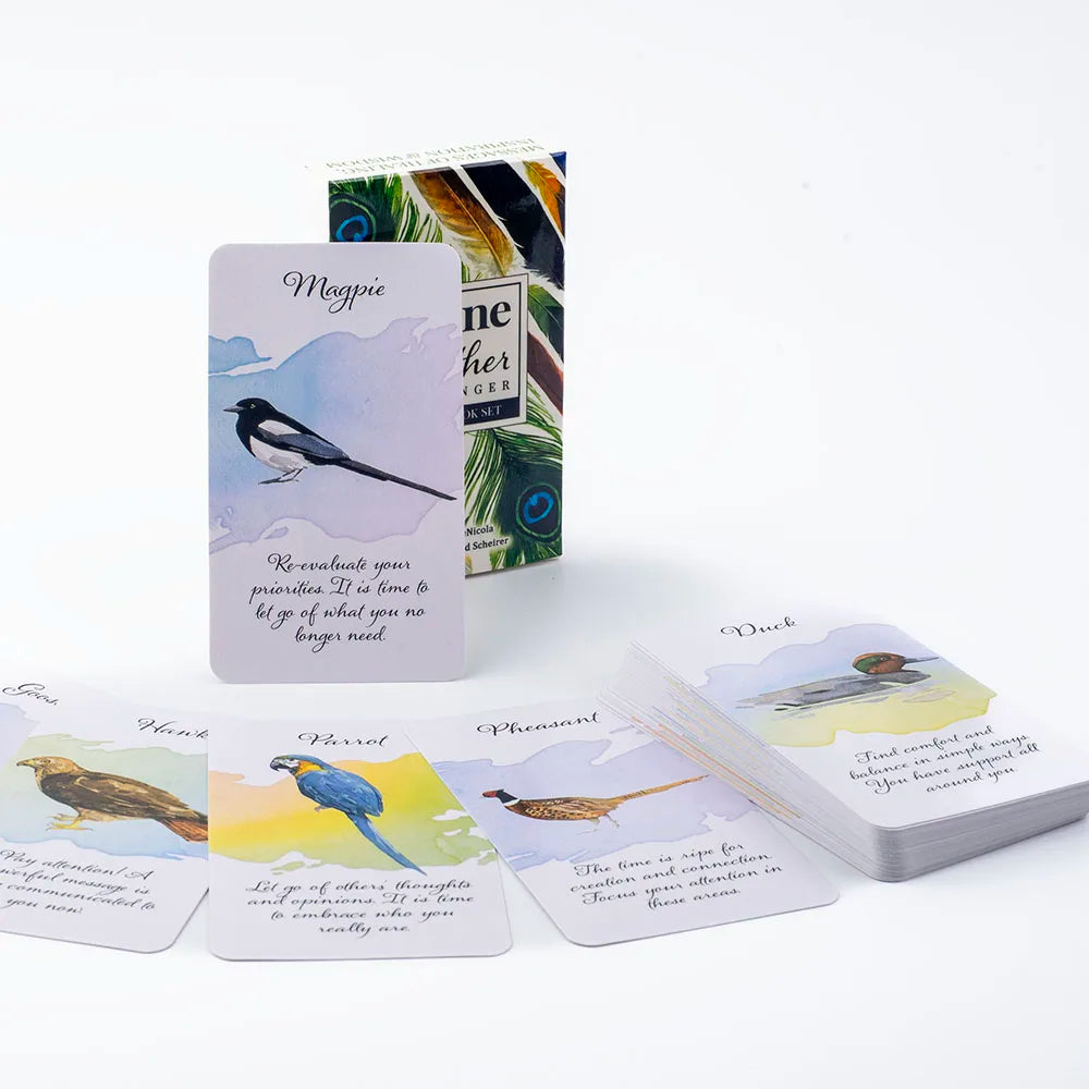 Divine Feather Messenger Tarot Oracle Cards 44 Birds Symbolism & Energies 10.3x6CM Divination Fate Reading and Board Game