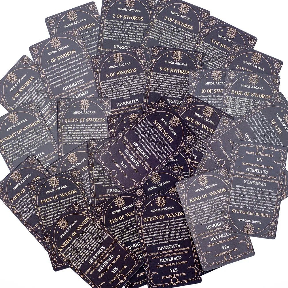 Meaning Tarot Cards 78 Cards Deck English Visions Divination Edition Board Game for Beginners Pocket Size Tarot Learning Deck