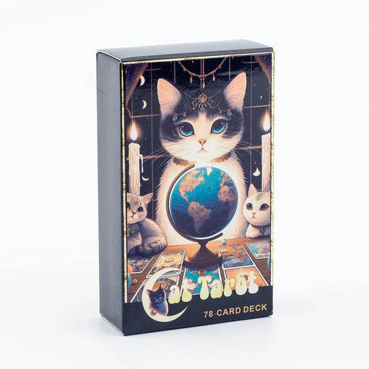 Cat Tarot 78 Card Deck English Version Board Game Christmas Gift  Divination Tools for Fun Fortune Telling 10.3x6.1cm