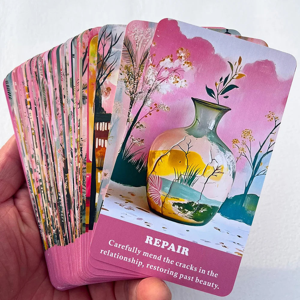 Romance Oracle Cards,  Deep Love Tarot Cards, Relationship Card, English Version, Lover Clarity Cards, 12x7cm, 56-Cards Taro