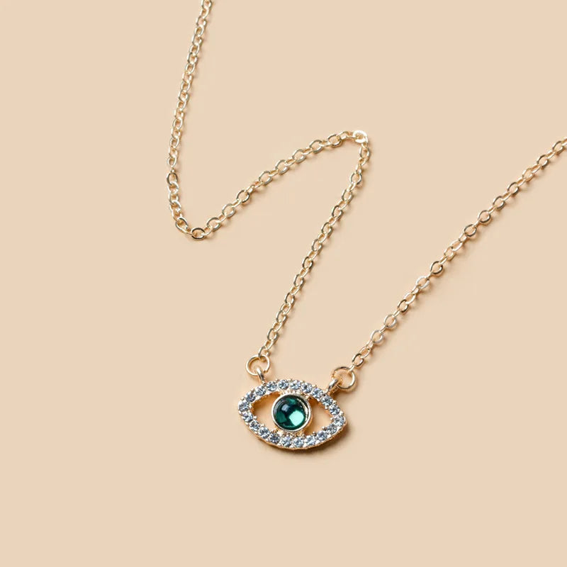 Zircon Evil Eye Necklace for Women Gold Color Choker Chain Turkish Blue Eyes Pendant Necklace Lucky Jewelry Gift collier femme