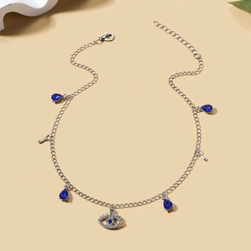 Zircon Evil Eye Necklace for Women Gold Color Choker Chain Turkish Blue Eyes Pendant Necklace Lucky Jewelry Gift collier femme