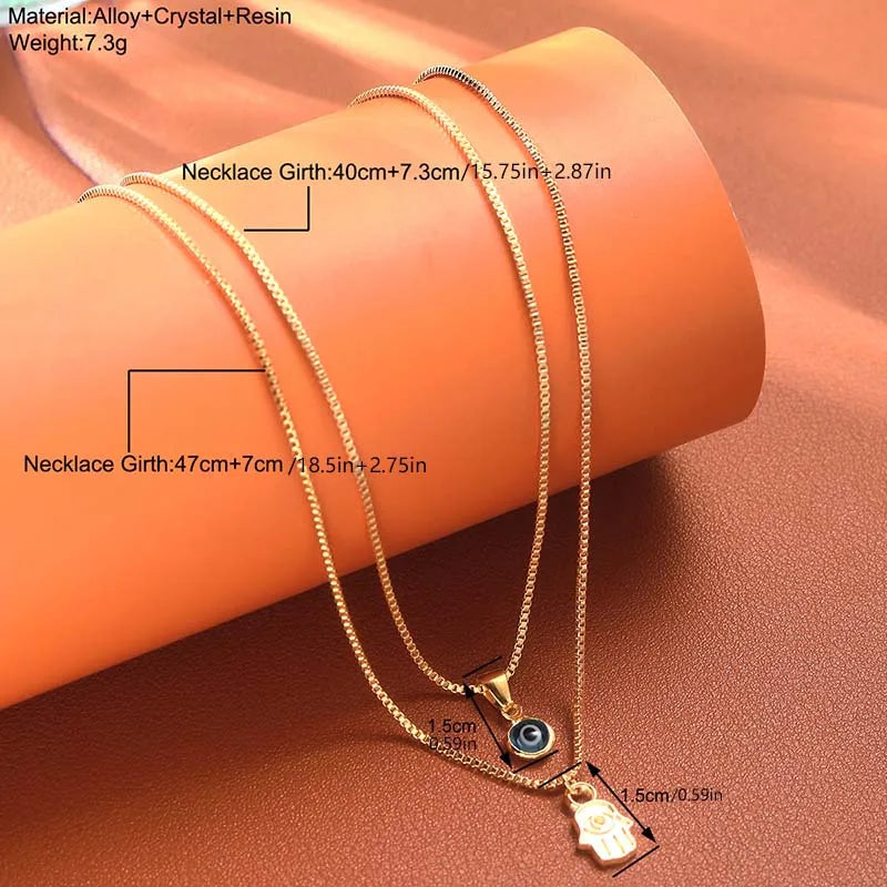 Zircon Evil Eye Necklace for Women Gold Color Choker Chain Turkish Blue Eyes Pendant Necklace Lucky Jewelry Gift collier femme