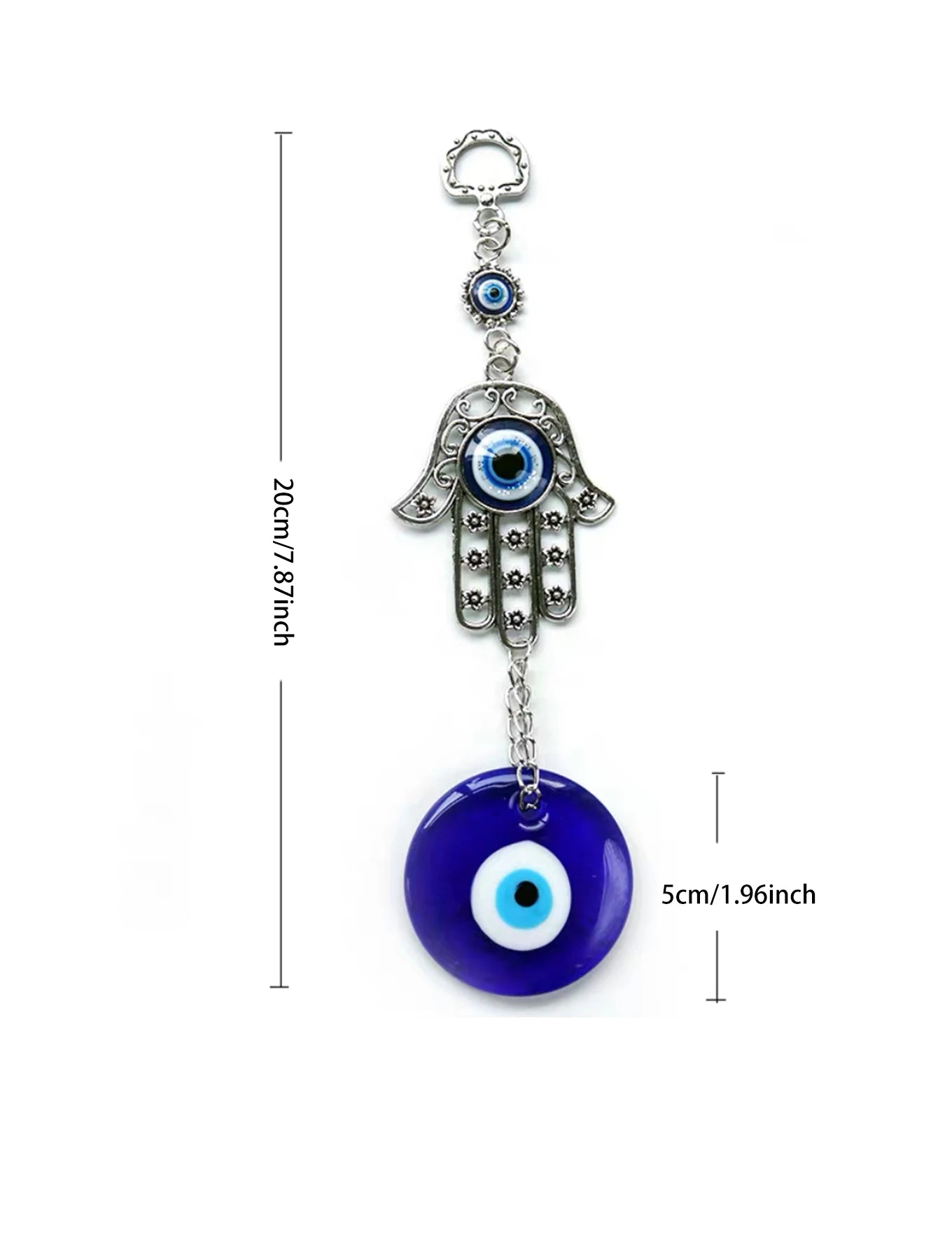 e Devil's Eye Glass Eye Pendant Turkish Jewelry, Blue Eyes Alloy Palm Pendant.